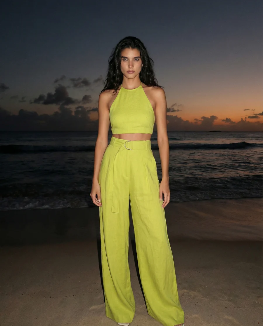 Citrus Tailored Linen Blend Coord Set